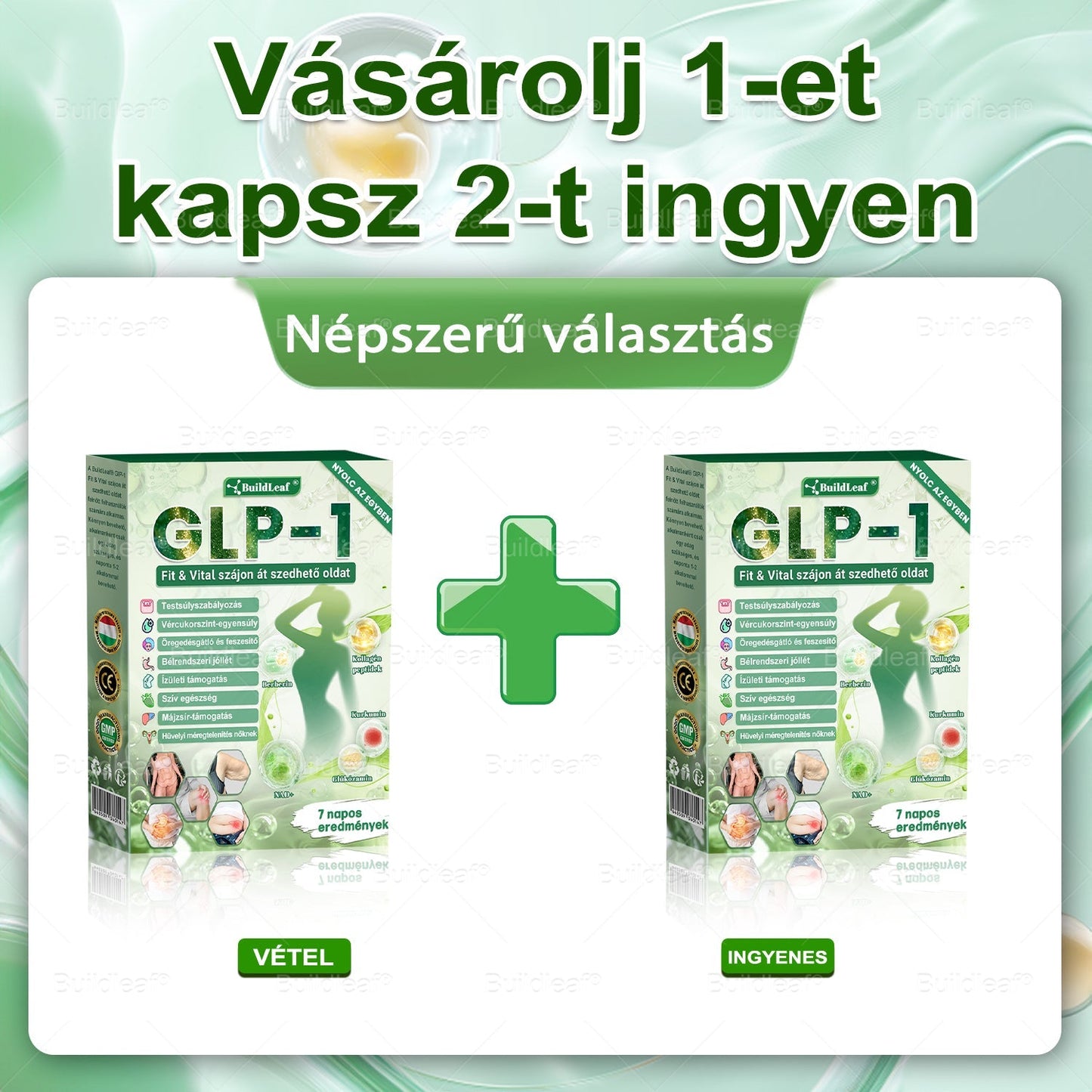 Klinikai kutatásokkal igazolt | A BuildLeaf® Berberine GLP-1 Pro Súlycsökkentő Szájon át szedhető oldat segíthet a makacs súlytöbblet, anyagcsere- és energiaproblémák kezelésében, támogatva a jobb közérzetet és vitalitást
