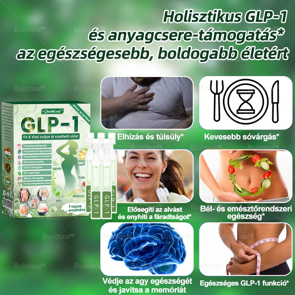 Klinikai kutatásokkal igazolt | A BuildLeaf® Berberine GLP-1 Pro Súlycsökkentő Szájon át szedhető oldat segíthet a makacs súlytöbblet, anyagcsere- és energiaproblémák kezelésében, támogatva a jobb közérzetet és vitalitást