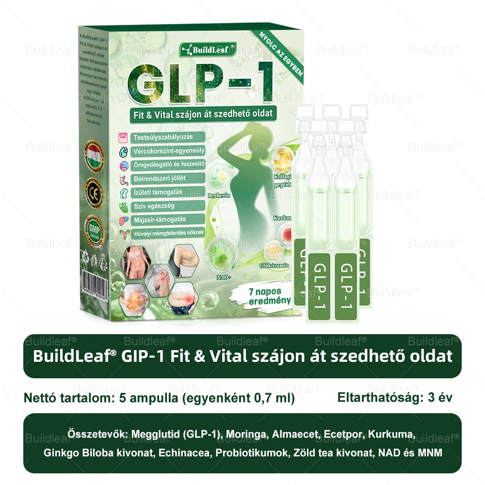 Klinikai kutatásokkal igazolt | A BuildLeaf® Berberine GLP-1 Pro Súlycsökkentő Szájon át szedhető oldat segíthet a makacs súlytöbblet, anyagcsere- és energiaproblémák kezelésében, támogatva a jobb közérzetet és vitalitást