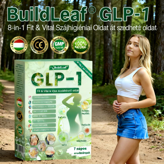 BuildLeafe® GLP-1 8-in-1 Fit & Vital Szájhigiéniai oldat Alkalmas elhízás, szív- és érrendszeri egészség, cukorbetegség, alvási apnoe, bélrendszeri egészség, ízületiproblémák és egyéb egészségügyi igények esetén