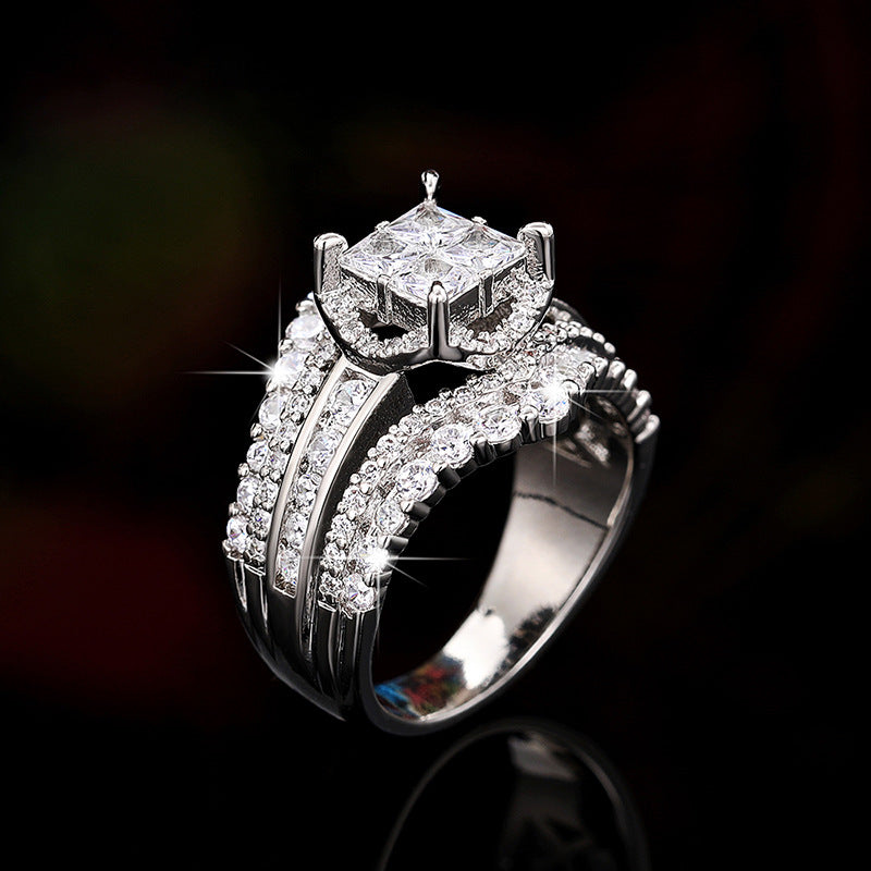 Négyzetes 💍 Ezüst – 2 db