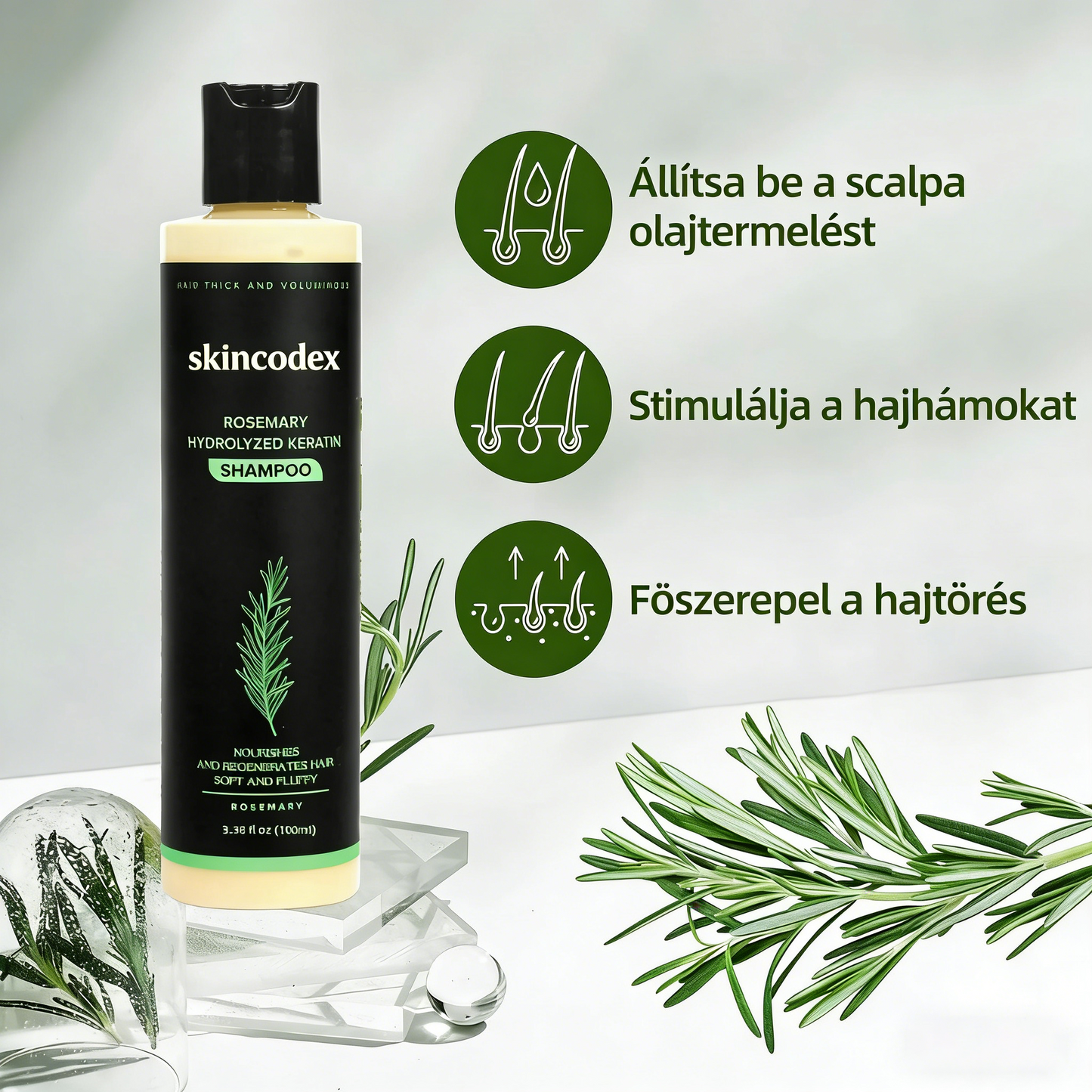 🔥UTÓS NAP 50% KEDVEZMÉNY - 🎅Skincodex® - Bio rozmaringos hajnövesztő sampon és hajbalzsam