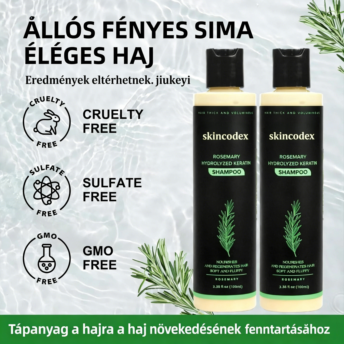 🔥UTÓS NAP 50% KEDVEZMÉNY - 🎅Skincodex® - Bio rozmaringos hajnövesztő sampon és hajbalzsam