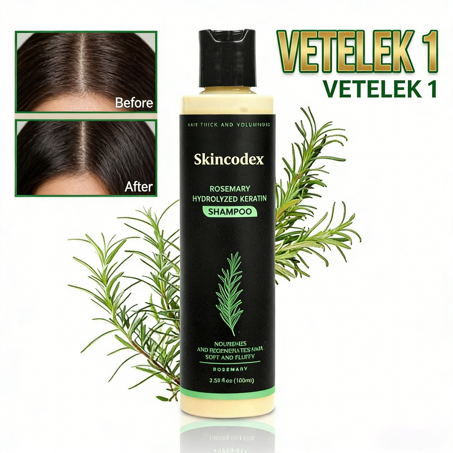 🔥UTÓS NAP 50% KEDVEZMÉNY - 🎅Skincodex® - Bio rozmaringos hajnövesztő sampon és hajbalzsam