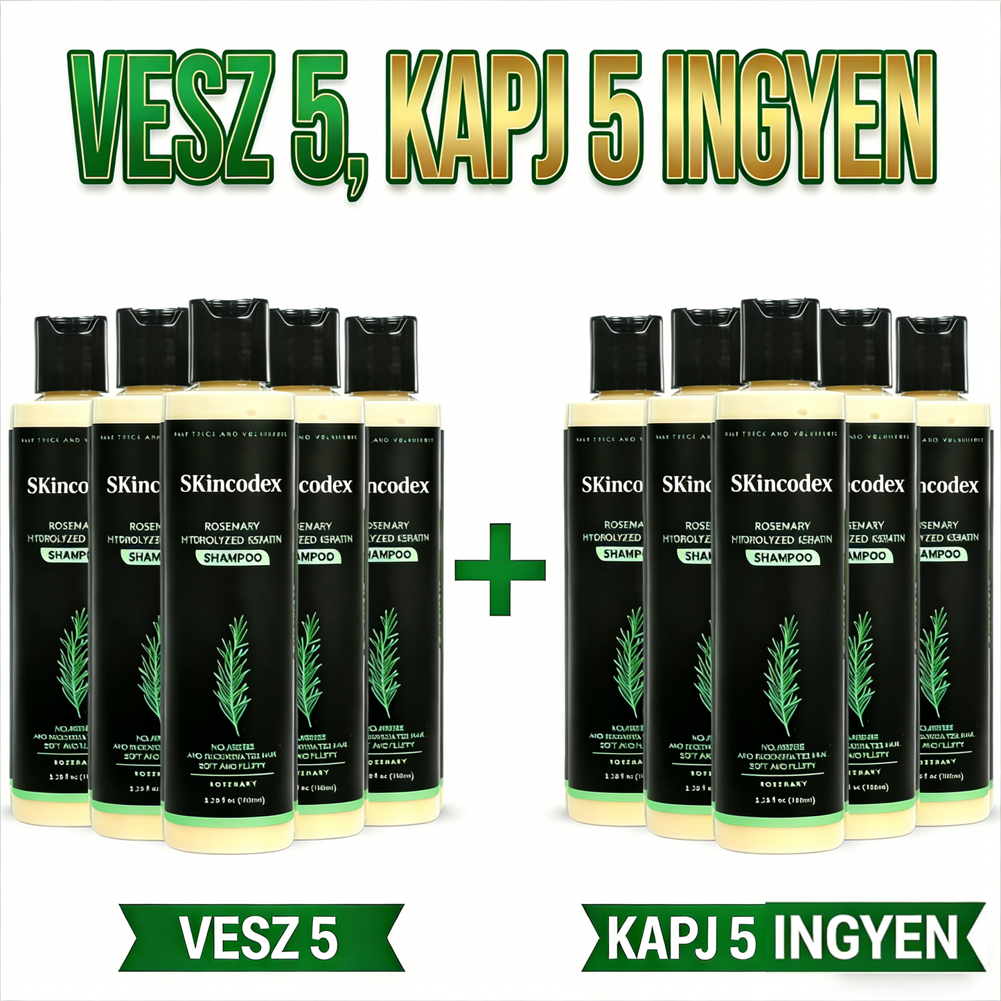 🔥UTÓS NAP 50% KEDVEZMÉNY - 🎅Skincodex® - Bio rozmaringos hajnövesztő sampon és hajbalzsam