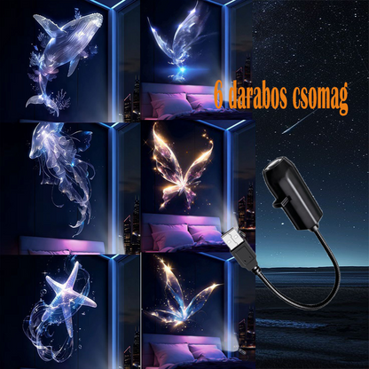🔥🌍Modern csillagos égbolt és bolygó lámpa – USB mini projektoros éjszakai fény, tökéletes a pihentető hangulat megteremtéséhez a hálószobában