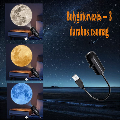 🔥🌍Modern csillagos égbolt és bolygó lámpa – USB mini projektoros éjszakai fény, tökéletes a pihentető hangulat megteremtéséhez a hálószobában