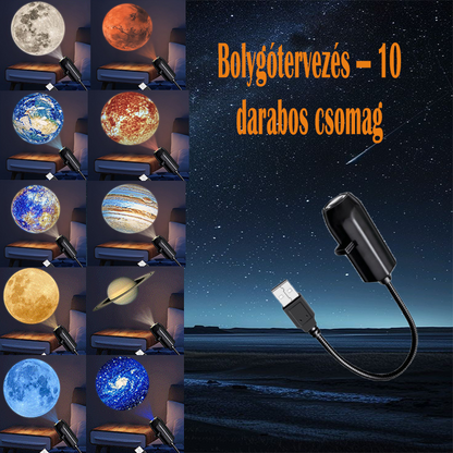 🔥🌍Modern csillagos égbolt és bolygó lámpa – USB mini projektoros éjszakai fény, tökéletes a pihentető hangulat megteremtéséhez a hálószobában