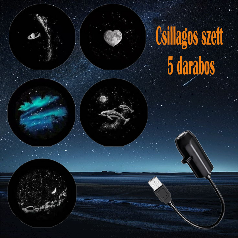 🔥🌍Modern csillagos égbolt és bolygó lámpa – USB mini projektoros éjszakai fény, tökéletes a pihentető hangulat megteremtéséhez a hálószobában