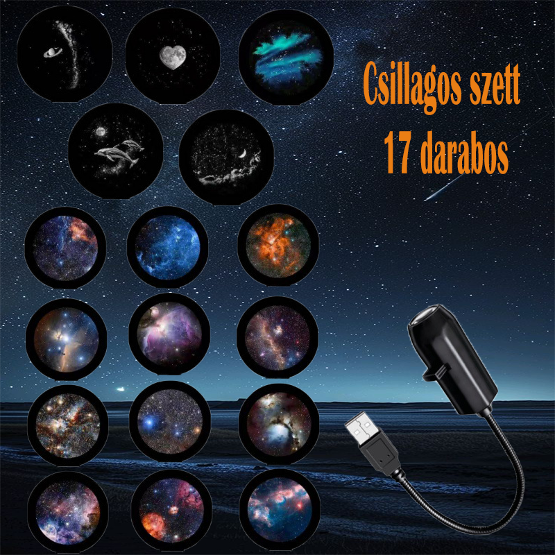 🌠 Nagy csillag kollekció: 17 db fólia + 1 db vetítőlámpa