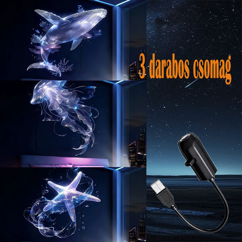 🔥🌍Modern csillagos égbolt és bolygó lámpa – USB mini projektoros éjszakai fény, tökéletes a pihentető hangulat megteremtéséhez a hálószobában