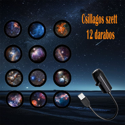 🔥🌍Modern csillagos égbolt és bolygó lámpa – USB mini projektoros éjszakai fény, tökéletes a pihentető hangulat megteremtéséhez a hálószobában