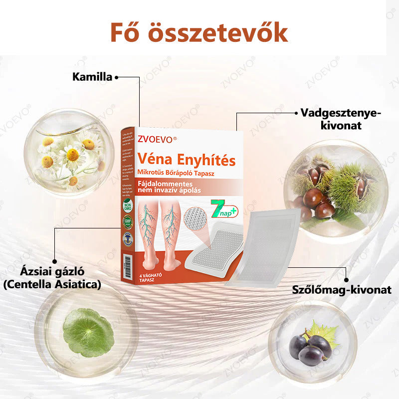 ☘️ Zvoevo® Vein Ease mikro-tűs ápoló tapasz (pókgerincvénák, visszér, duzzanat, fáradt lábak kezelésére)📦