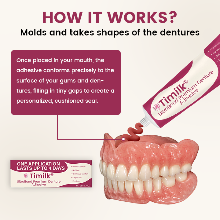 UltraBond Premium Denture Adhesive 🔥 FDA Certified (Clinically Proven 4-Day Hold for Secure, Comfortable & Zinc-Free Denture Fit 🦷)