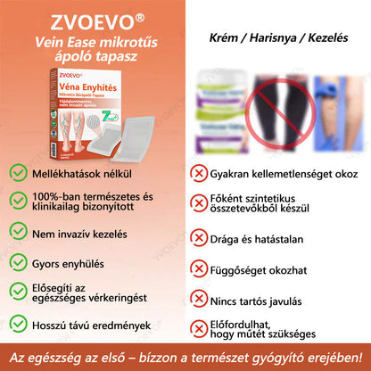 ☘️ Zvoevo® Vein Ease mikro-tűs ápoló tapasz (pókgerincvénák, visszér, duzzanat, fáradt lábak kezelésére)📦