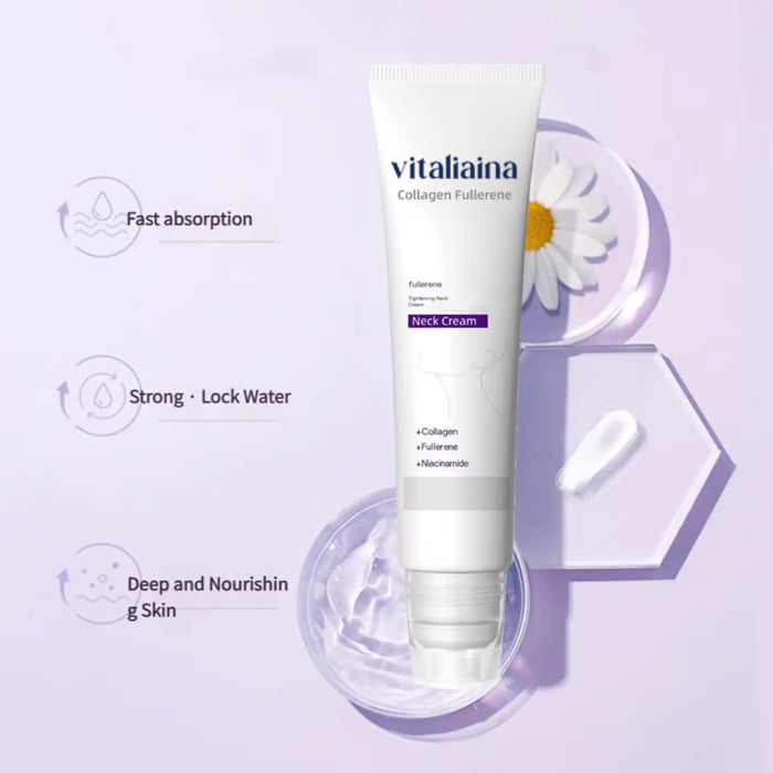 Roller Massage Neck Cream 🧴 Collagen & Hyaluronic Acid | Firms Neck, Reduces Wrinkles & Double Chin✨