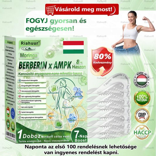 💐𝑹𝒊𝒂𝒉𝒖𝒖𝒓® Moringa × Berberin × AMPK 8-Benefit Karcsúsító & Metabolikus Nano Mikrotűs Tapasz 🇭🇺 (Naponta csak egyszer, látható változások már 7 nap alatt) ✅ Elhízás, megereszkedett bőr, cukorbetegség, alvási apnoe, ízületi problémák és még sok más esetén 💥