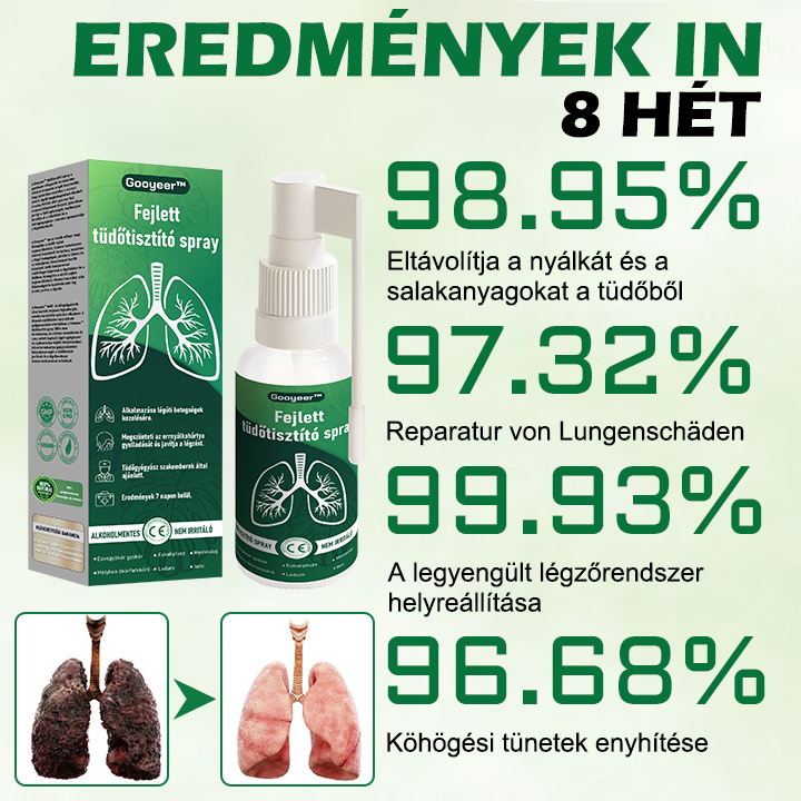 🍀🍀Gooyeer™ Fejlett Tüdőtisztító Spray - Tüdőspecialisták ajánlásával -CE tanúsítvánnyal rendelkezik