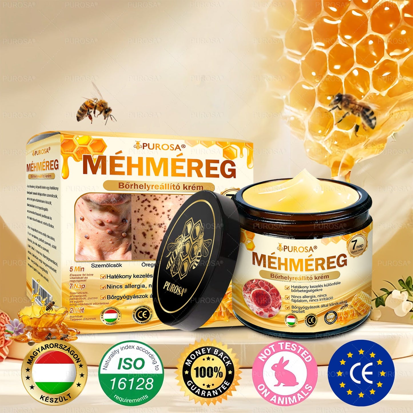 Magyarországról készült és szállított👩🏻‍⚕️✅PUROSA® Méhméreg Bőrfelújító Krém 🔥 UTOLSÓ NAP – 80% KEDVEZMÉNY🔥