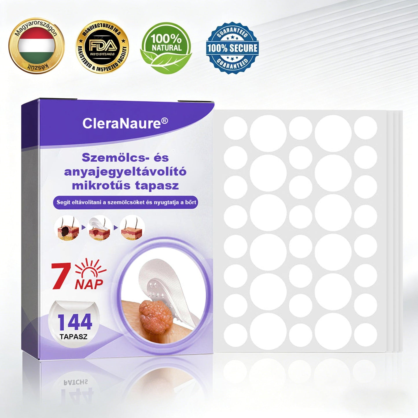 🌟CleraNaure® mikrotűs szemölcs- és anyajegyeltávolító tapasz