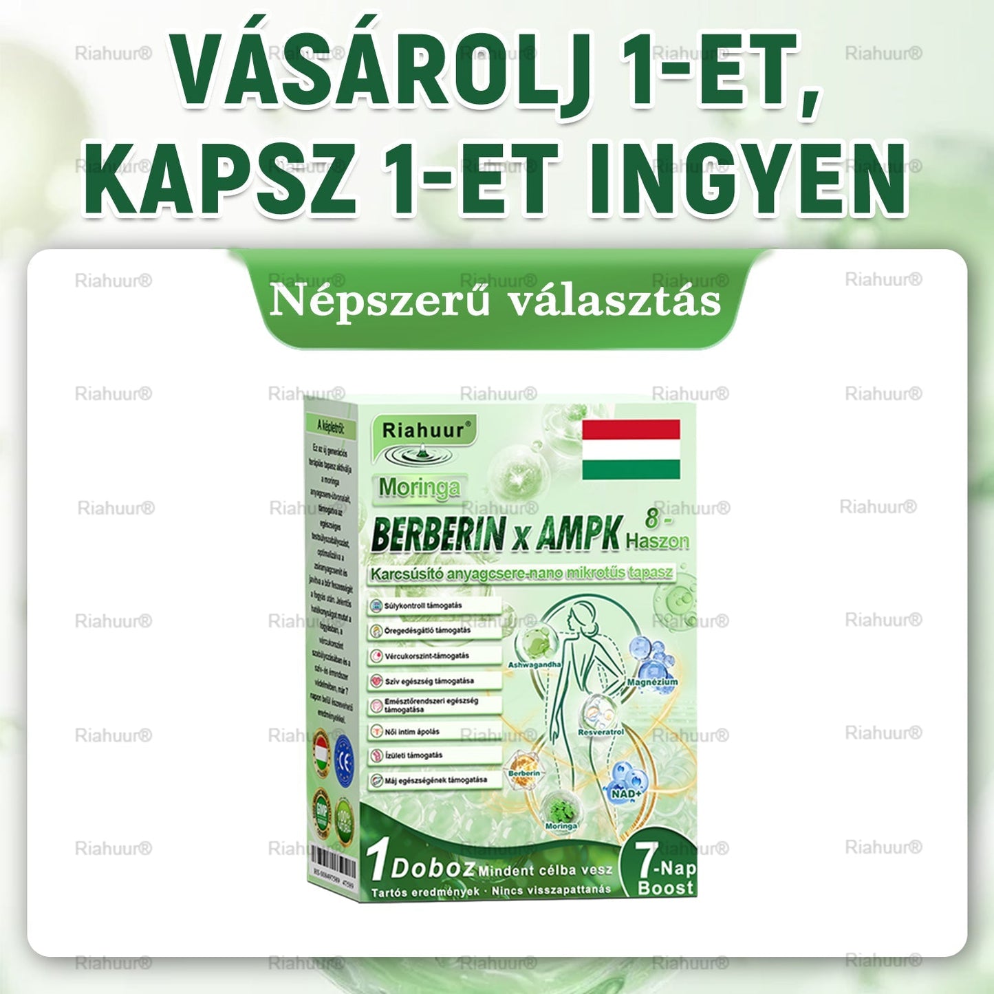 💐𝑹𝒊𝒂𝒉𝒖𝒖𝒓® Moringa × Berberin × AMPK 8-Benefit Karcsúsító & Metabolikus Nano Mikrotűs Tapasz 🇭🇺 (Naponta csak egyszer, látható változások már 7 nap alatt) ✅ Elhízás, megereszkedett bőr, cukorbetegség, alvási apnoe, ízületi problémák és még sok más esetén 💥