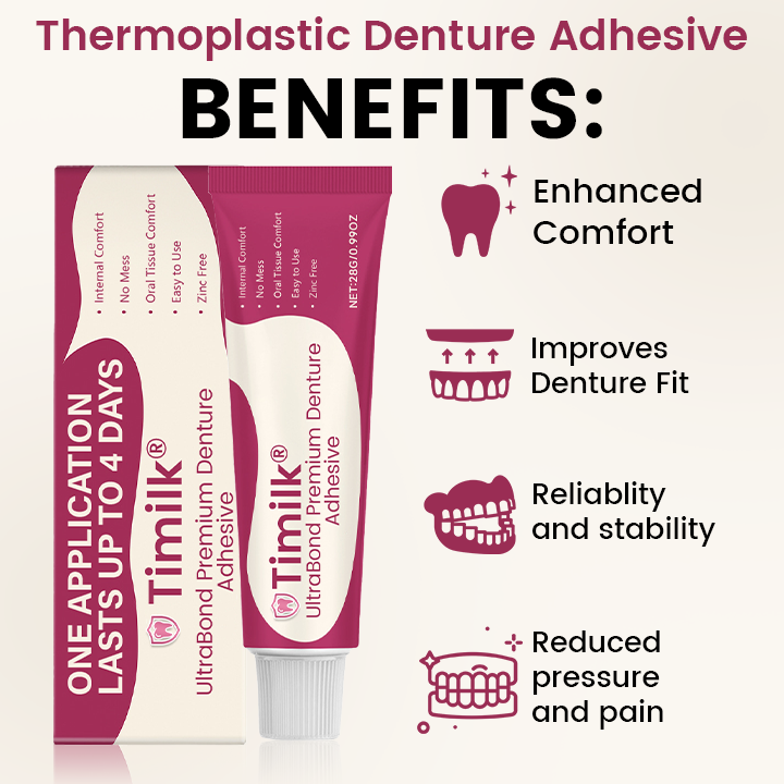 UltraBond Premium Denture Adhesive 🔥 FDA Certified (Clinically Proven 4-Day Hold for Secure, Comfortable & Zinc-Free Denture Fit 🦷)