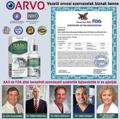 Ourlyarde® Nano Szemcsepp Szérum ✅ FDA által jóváhagyott(Alkalmas presbyopia, száraz szem szindróma, glaukóma és szürkehályog eseté⭐⭐