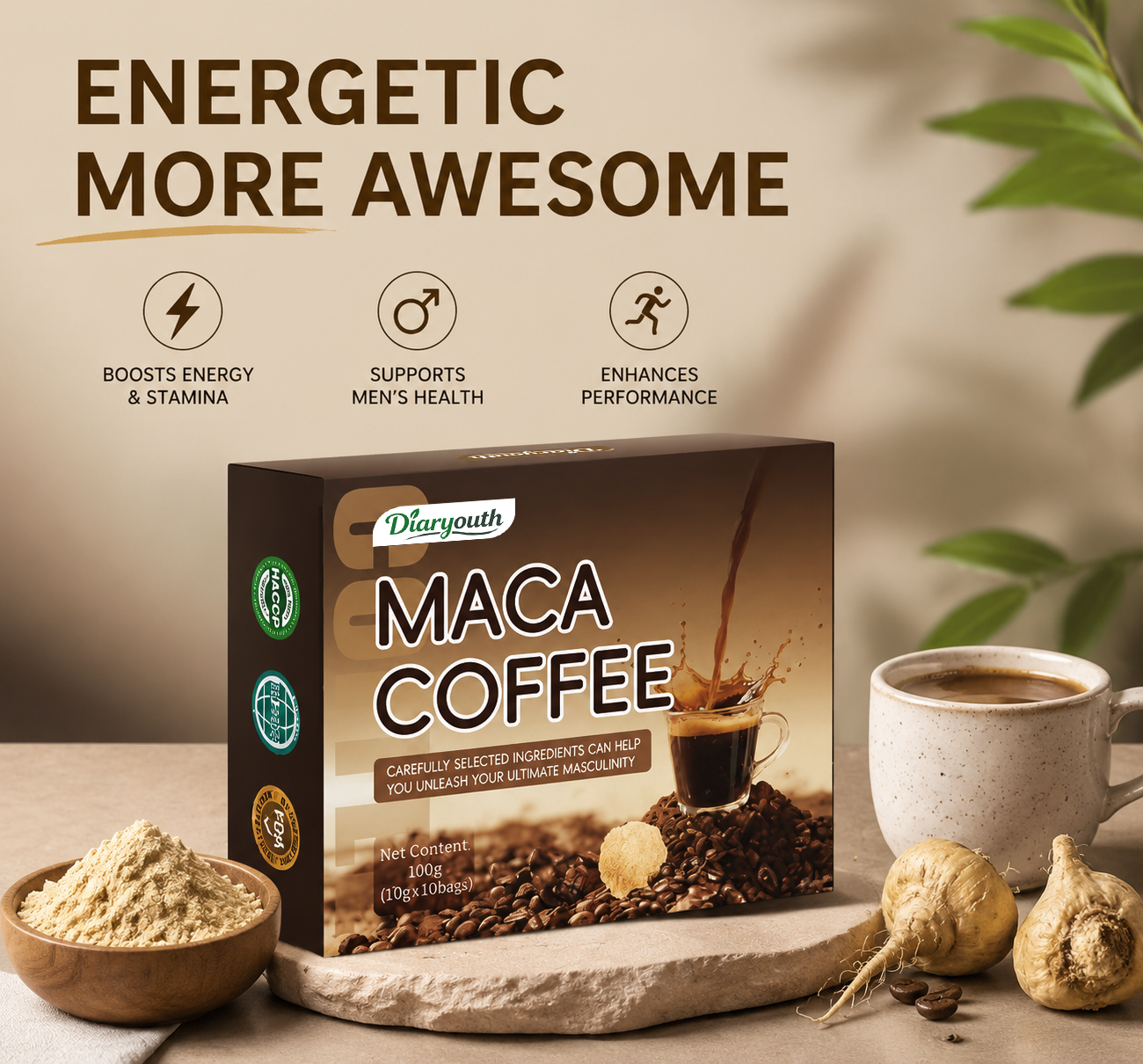 Energy Maca Coffee Solid Drink 10g Sachets