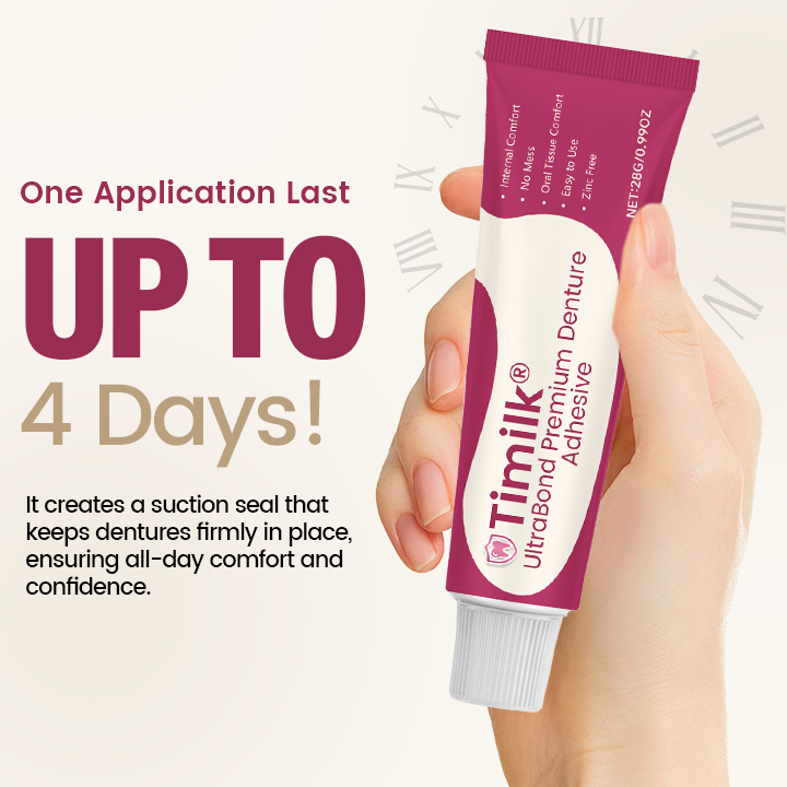 UltraBond Premium Denture Adhesive 🔥 FDA Certified (Clinically Proven 4-Day Hold for Secure, Comfortable & Zinc-Free Denture Fit 🦷)