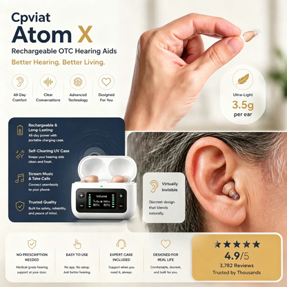 🔥 Only 1 Hours Left! 👂 Cpviat™ Atom X Smart Hearing Aids — Clearer Sound, More Comfortable Living 💖🔊