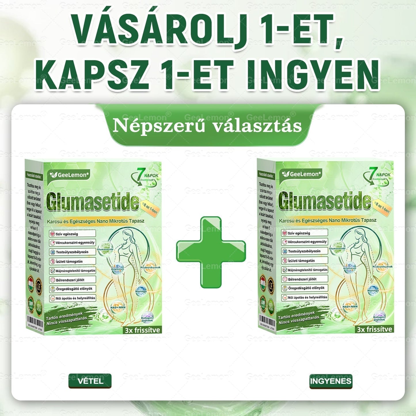 🎄🎄Ajánlott a Semmelweis Kórház által · 👩‍⚕️BENU hivatalos üzlet| 🎁 𝐆𝐞𝑒𝐿𝑒𝐦𝐨𝐧® Glumasetide 8 az 1-ben Karcsú és Egészséges Nano Mikrotűs Tapasz🍀🍀🍀🍀
