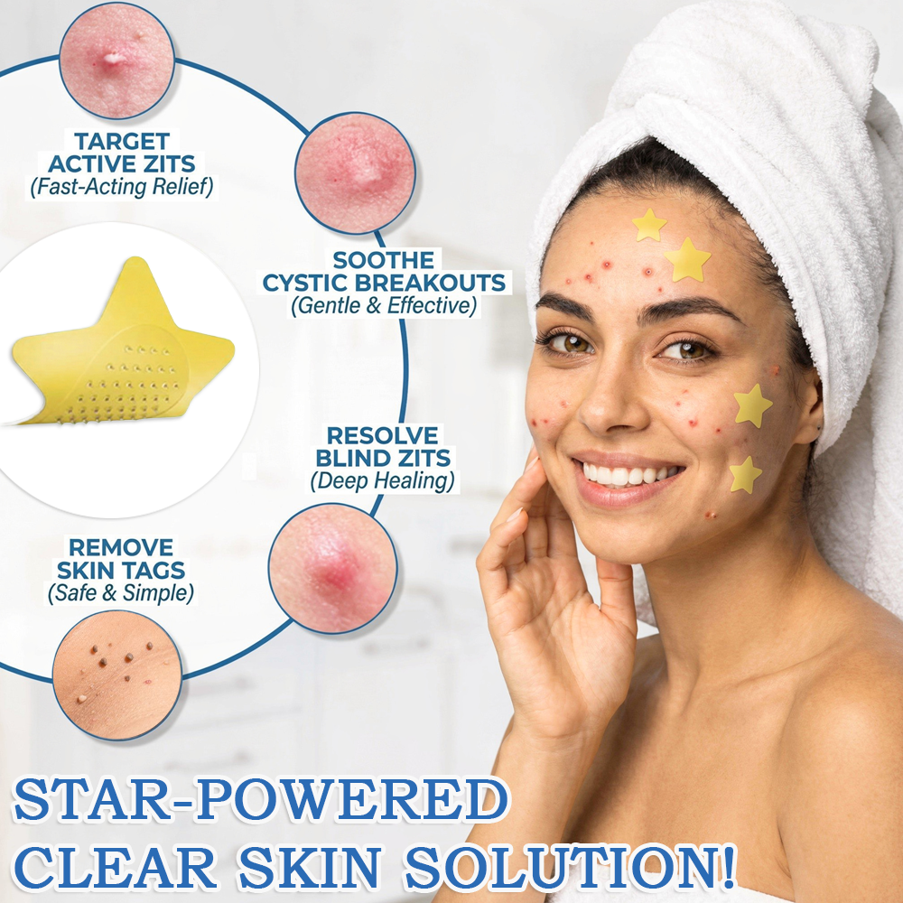 Celsiora® 2-in-1 Microneedle & Hydrocolloid Star Patch | Acne, Raised Moles, Flat Warts & Skin Tags Remover | 6 Colors Pimple Patch for Face & Neck | Invisible Star Zit Stickers | 240 Count