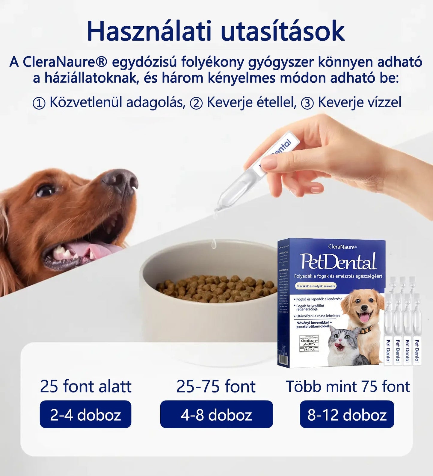 🌟[Hivatalos áruház] CleraNaure® Pet Dental & Digestive Health Oral Liquid – Frissíti a leheletet, eltávolítja a fogkövet, elősegíti az íny regenerálódását és stabilizálja a fogakat (macskák és kutyák számára) – Ma 80% kedvezménnyel!