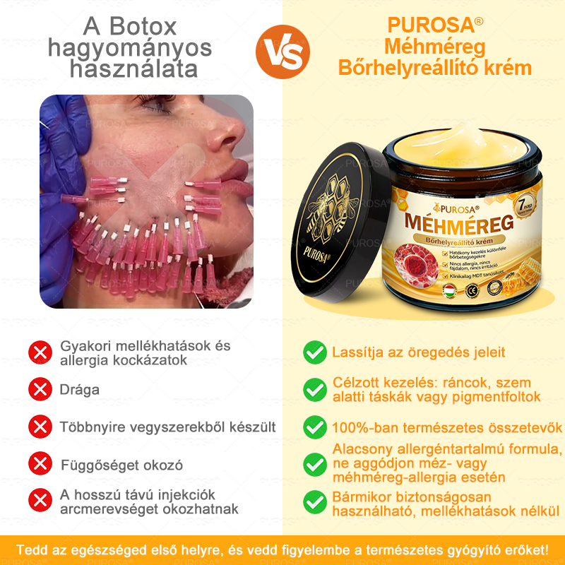Magyarországról készült és szállított👩🏻‍⚕️✅PUROSA® Méhméreg Bőrfelújító Krém 🔥 UTOLSÓ NAP – 80% KEDVEZMÉNY🔥