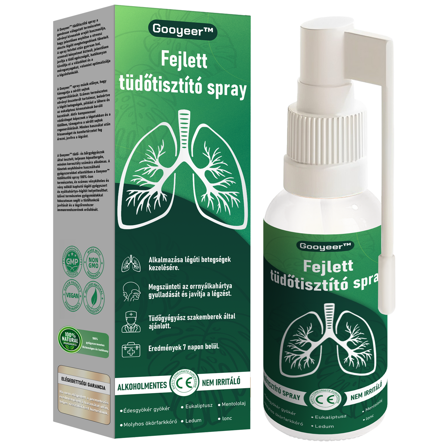 🍀🍀Gooyeer™ Fejlett Tüdőtisztító Spray - Tüdőspecialisták ajánlásával -CE tanúsítvánnyal rendelkezik