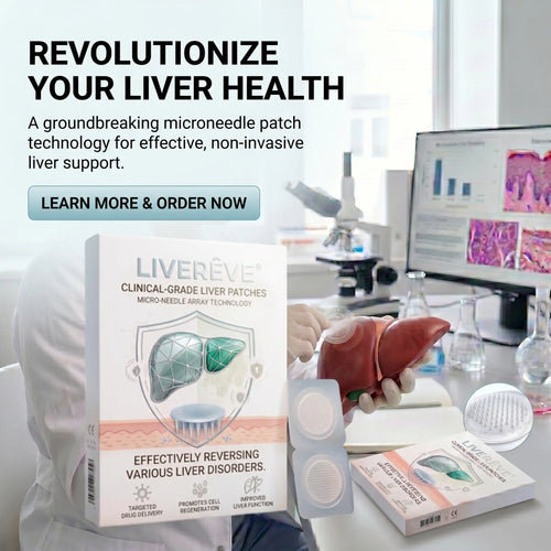 LIVERÊVE® Nano Microneedle Liver Support Patch - Powerful Liver Support - Detox & Repair - Lowers Blood Sugar and Lipids