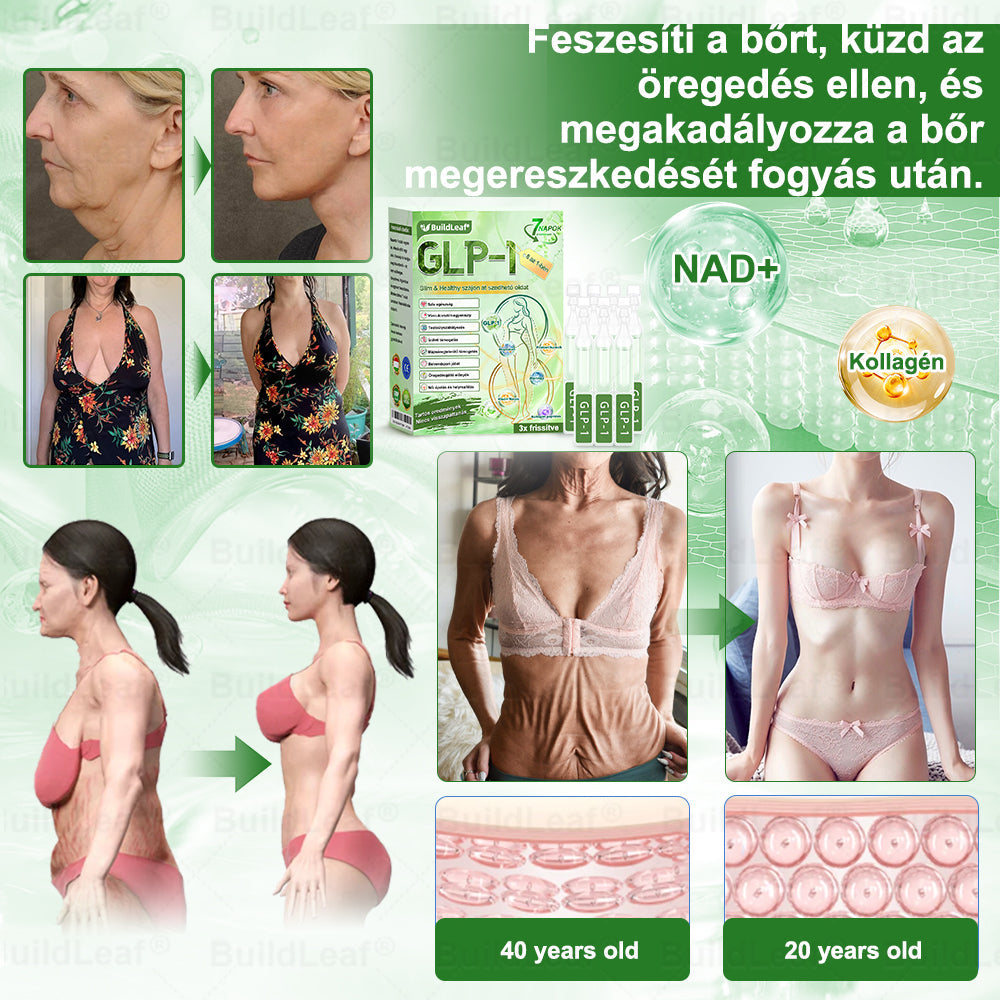 BuildLeafe® GLP-1 8-in-1 Fit & Vital Szájhigiéniai oldat Alkalmas elhízás, szív- és érrendszeri egészség, cukorbetegség, alvási apnoe, bélrendszeri egészség, ízületiproblémák és egyéb egészségügyi igények esetén