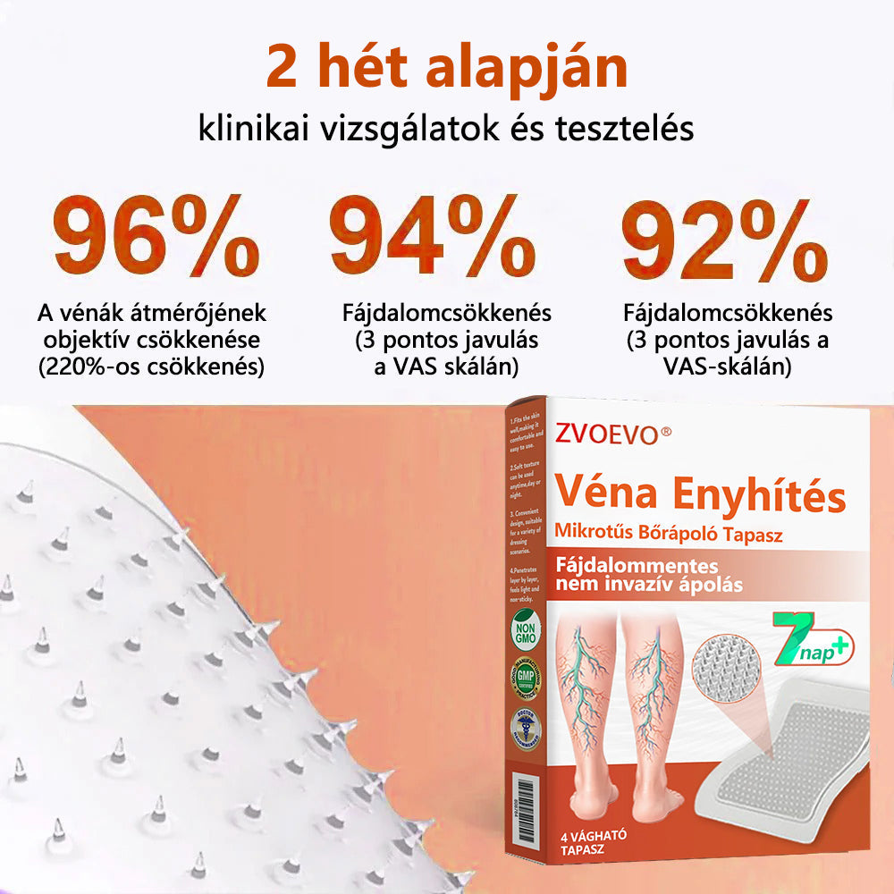 ☘️ Zvoevo® Vein Ease mikro-tűs ápoló tapasz (pókgerincvénák, visszér, duzzanat, fáradt lábak kezelésére)📦