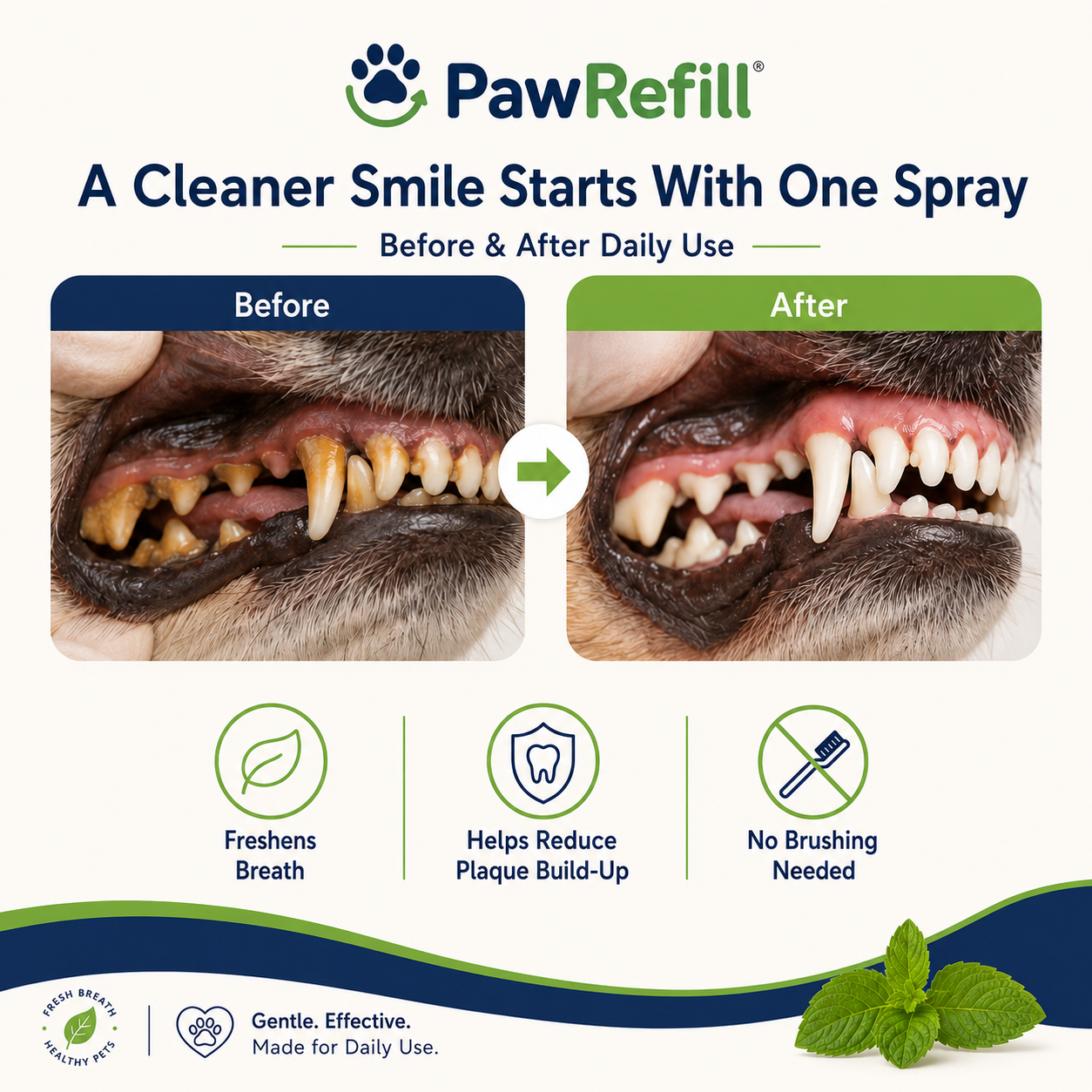 No-Brush Pet Oral Fresh Spray - Fresh Breath & Easy Dental Care