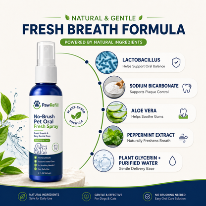 No-Brush Pet Oral Fresh Spray - Fresh Breath & Easy Dental Care