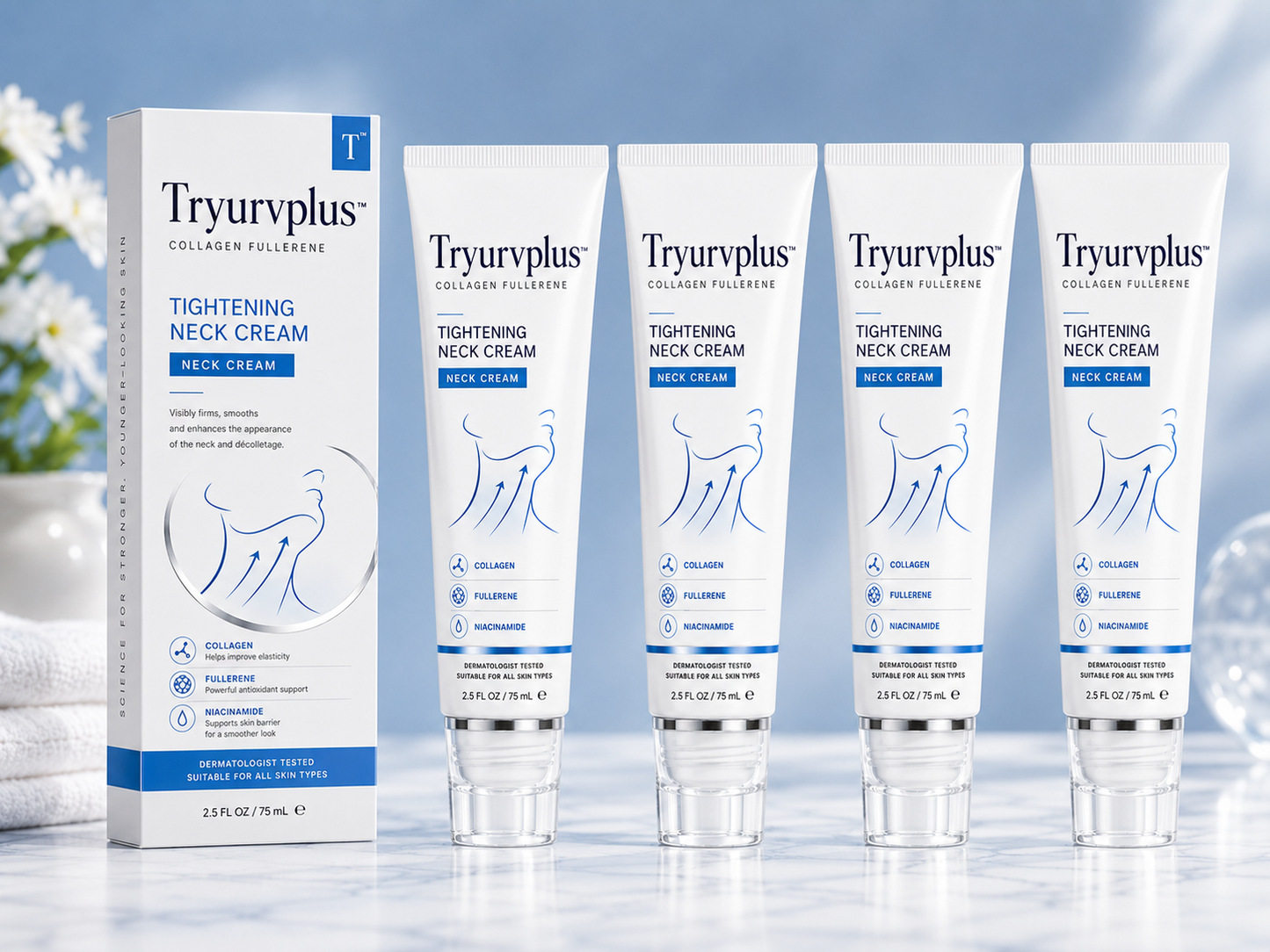 ✨ Tryurvplus™ Instant Neck Lift Cream  — 🧴 Infused with Retinol & Hyaluronic Acid | Firms the Neck, Reduces Wrinkles & Double Chin