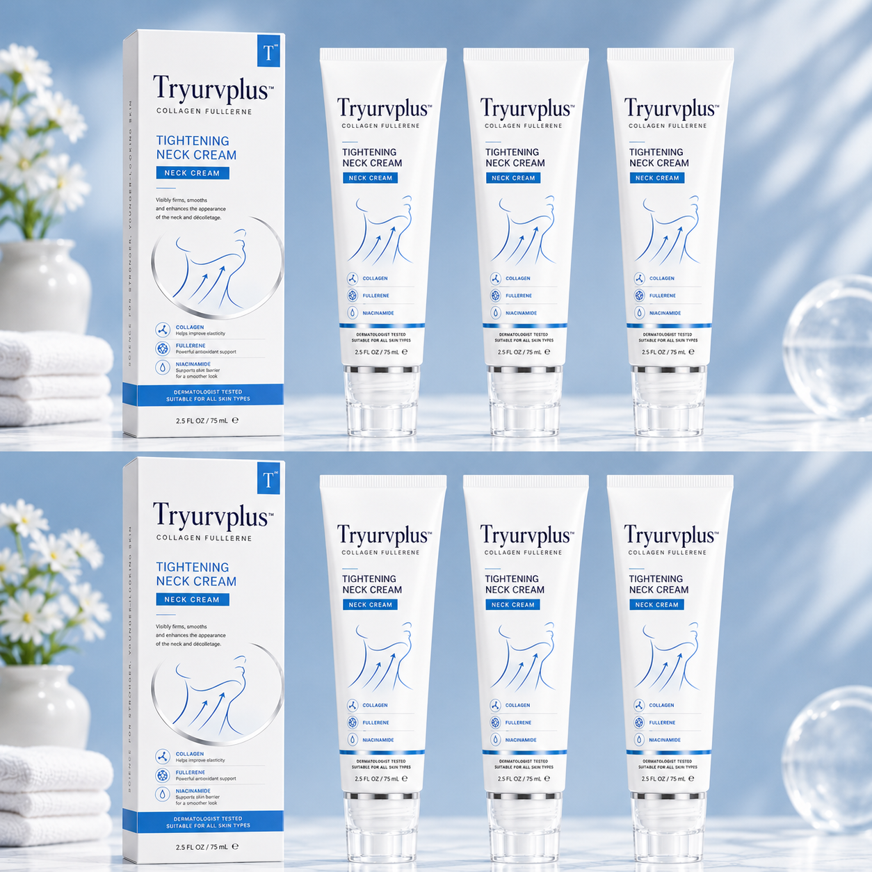 ✨ Tryurvplus™ Instant Neck Lift Cream  — 🧴 Infused with Retinol & Hyaluronic Acid | Firms the Neck, Reduces Wrinkles & Double Chin