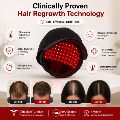 🔥 Advanced Clinical-Grade Red Light Hair Regrowth Therapy Cap