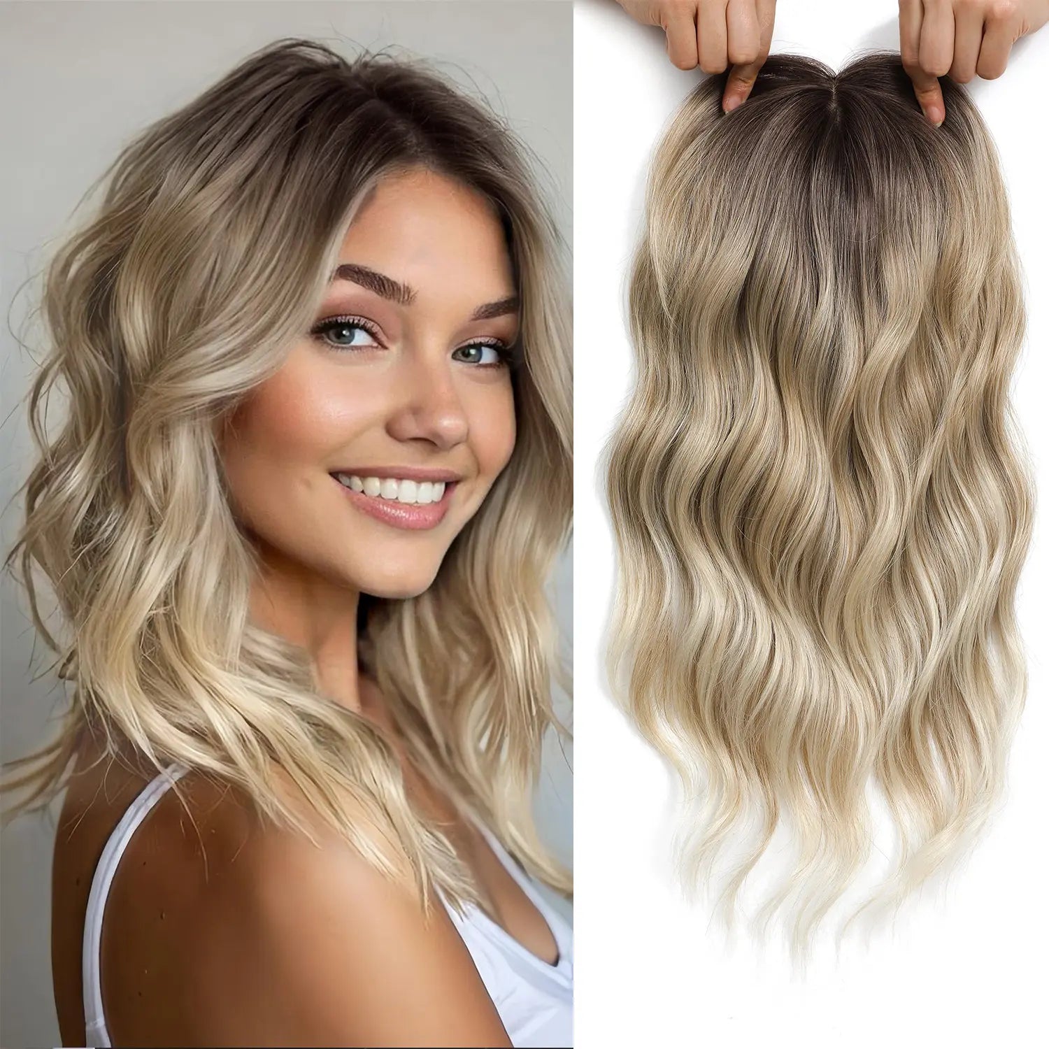 Pale blonde dark root
