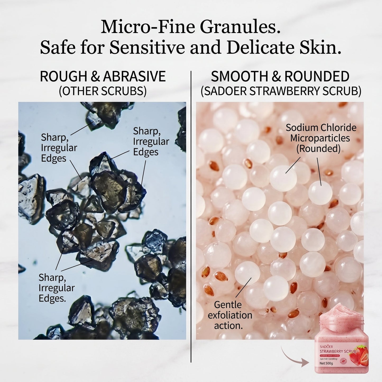 ⚠️Please take good care of your skin! ✅This gentle exfoliating scrub is suitable for all skin types.🎁-XXS