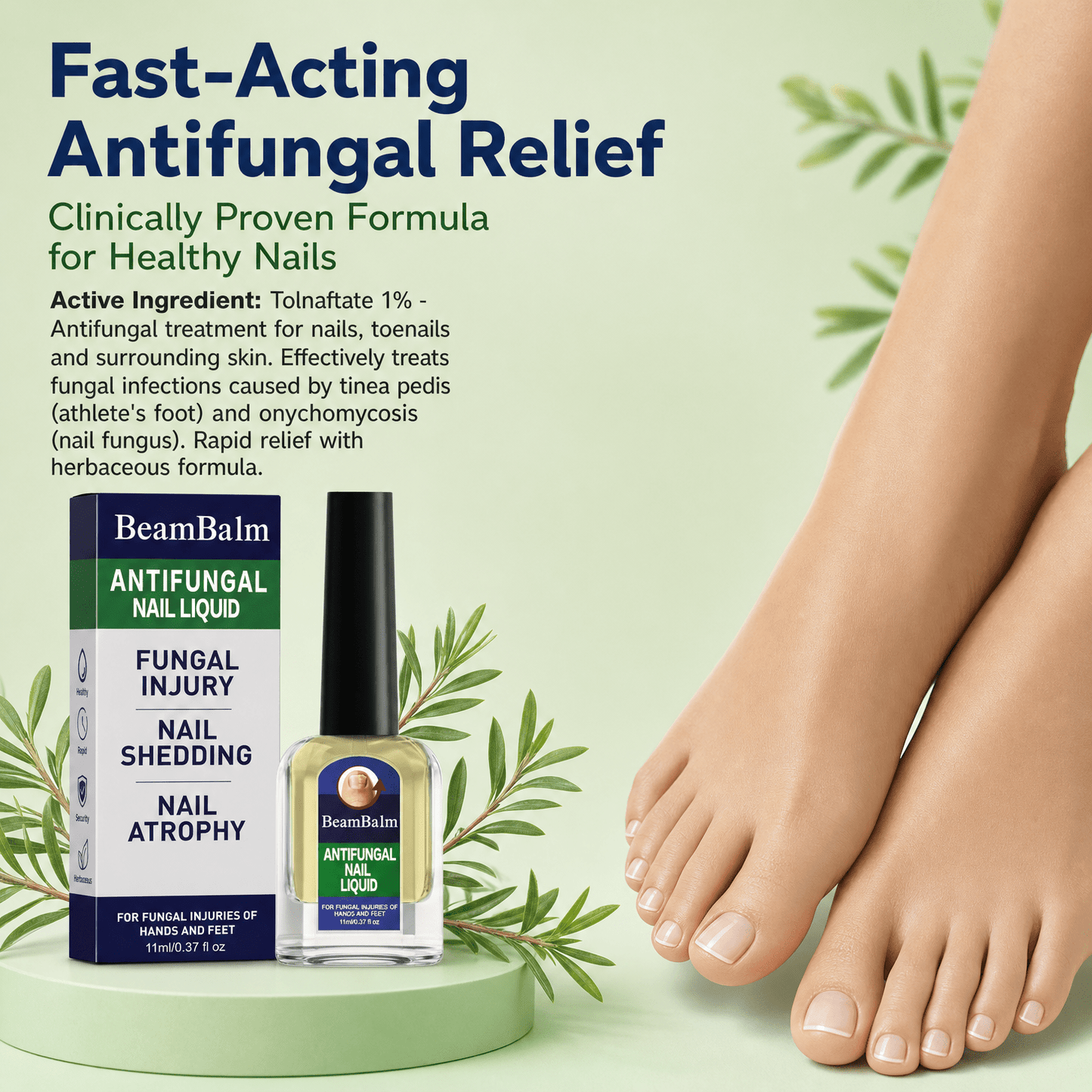 BeamBalm® Tolnaftate Nail Fungus Solution | For Fingernails & Toenails